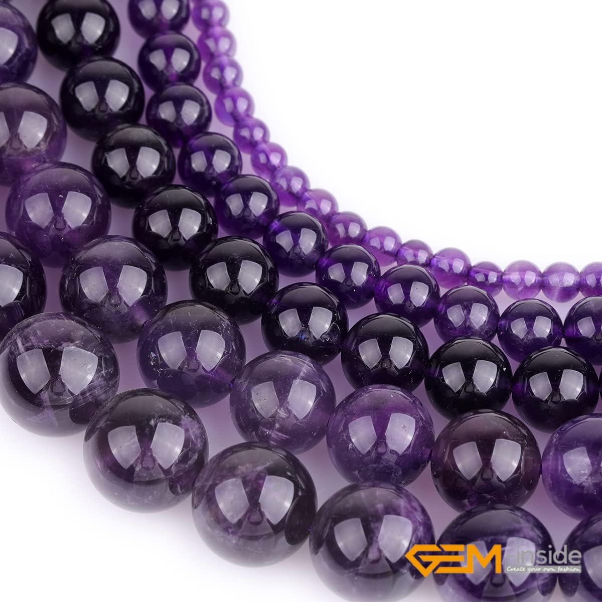 GEM-Inside Natural 12mm Amethyst Crystal Beads for Jewellery Making 15" image 5