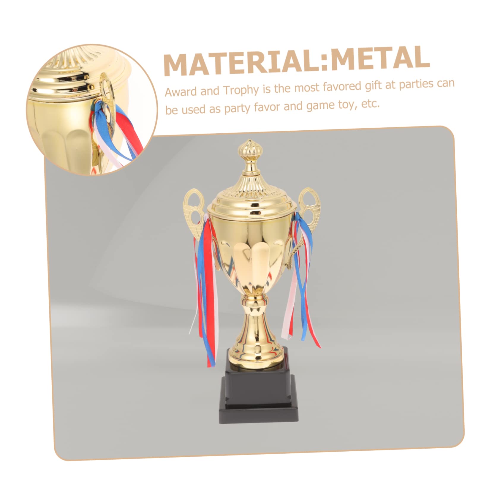 Metalltrophäe für Sportwettbewerbe und Turniere mit Filigranem Design und Realistischer Optik für Schule und Kinderpartys als Auszeichnung