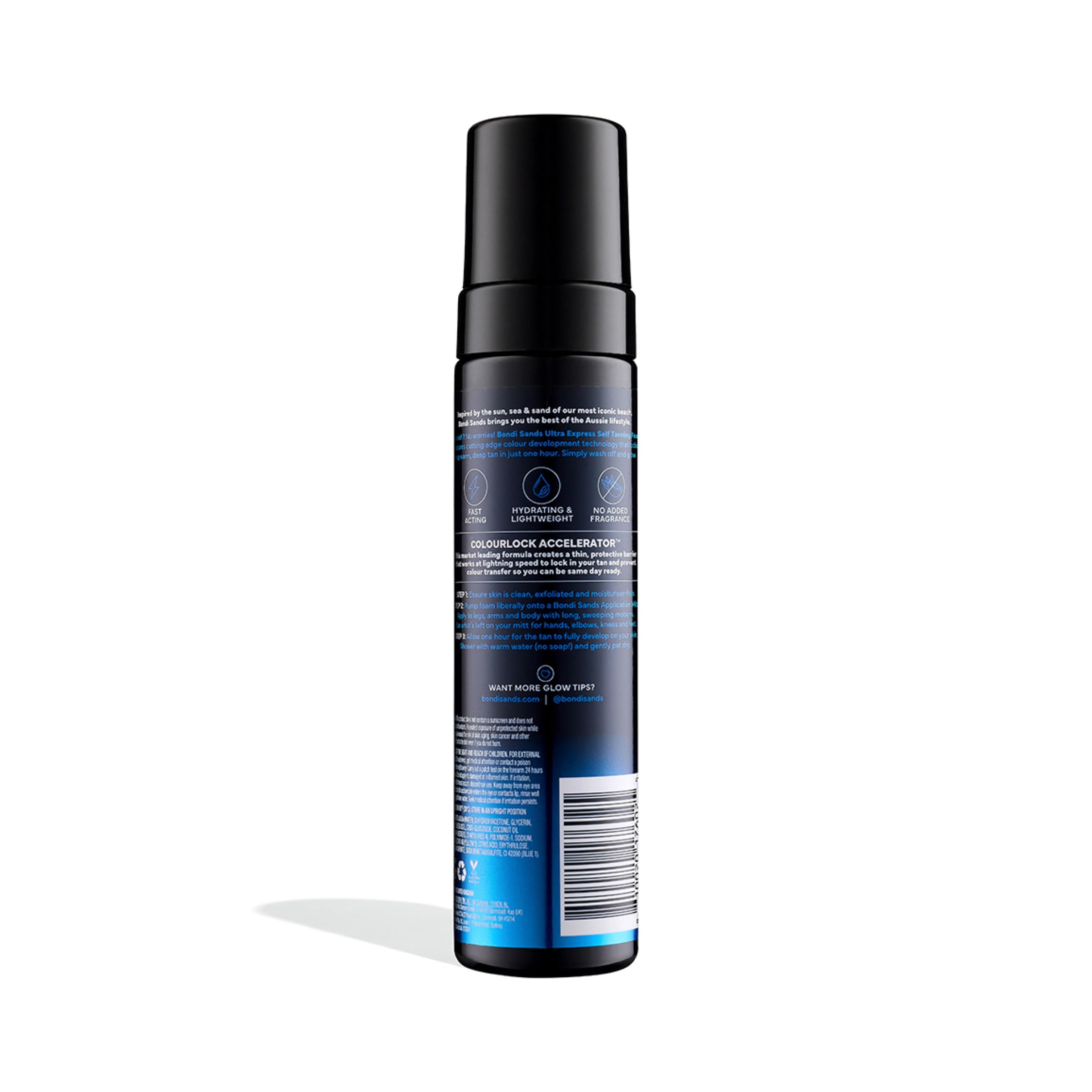 Bondi Sands Selbstbräunungsschaum - Self Tanning Foam Ultra Express Ultra Dark - Schnell wirkend in 1 Stunde – Für intensive Bräune - Inhalt: 200 ml