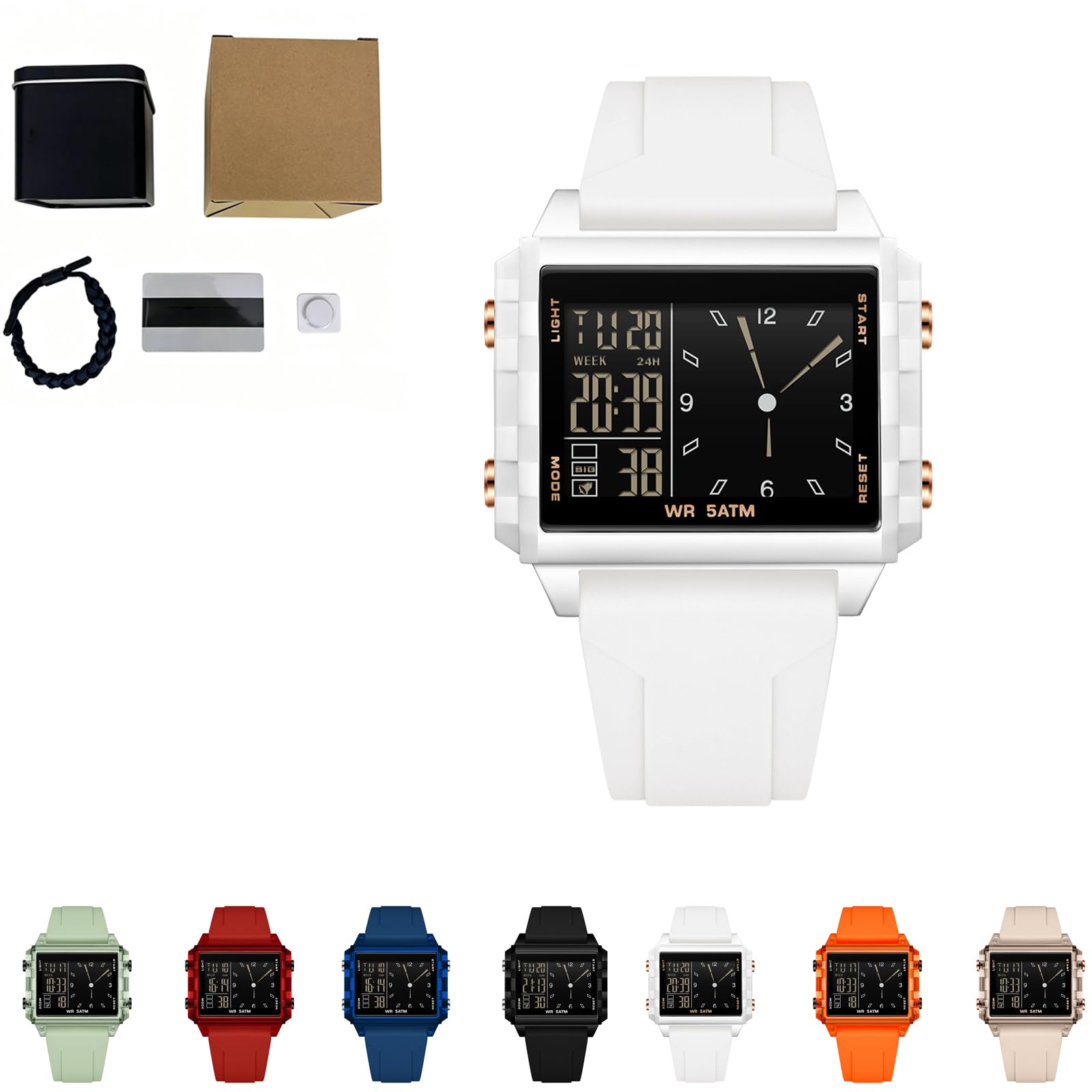 Orologio Digitale Trasparente Impermeabile Resistenza 50M