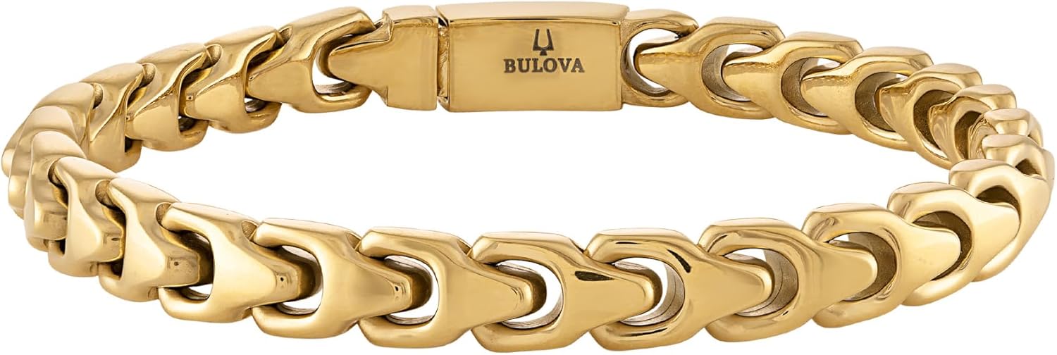 Bulova Link Gold-Tone Stainless Steel Bracelet | 8mm | 8 Inches