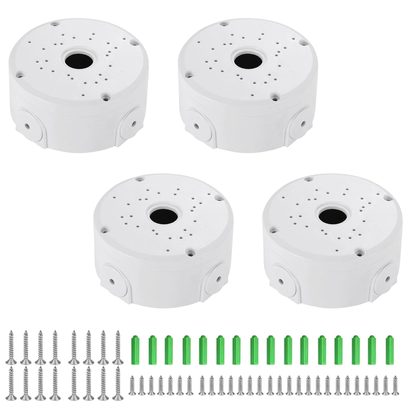 LNSYSNS 4-Pack Waterproof Camera Junction Box, ABS Material Hemispherical Camera Junction Box, Outdoor Security Cameras Bracket, for Home, Office, School