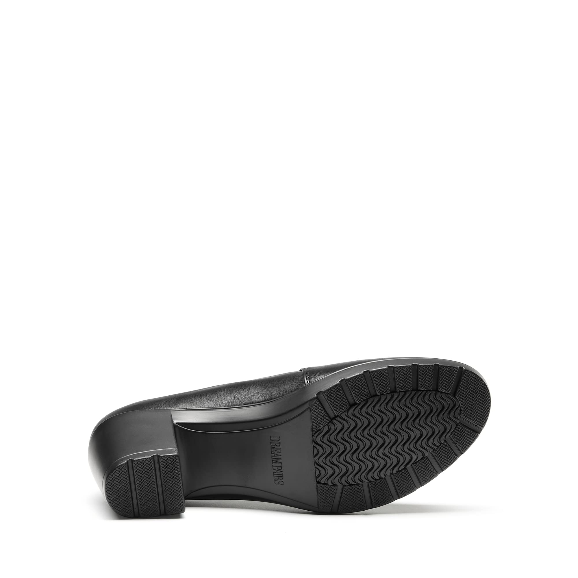 DREAM PAIRS Scarpe Tacco Largo Donna Classiche | Punta smussata, tacco 7 cm, elastico laterale, soletta in lattice, suola antiscivolo per lavoro.