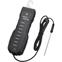 Electric Fence Tester, 2000V-12000V Fence Voltage Tester with 8 Neon Lights, No Battery Needed, Fault Finder for Livestock/Pasture/Horse Fence, Safe & Portable Fence Maintenance Tool