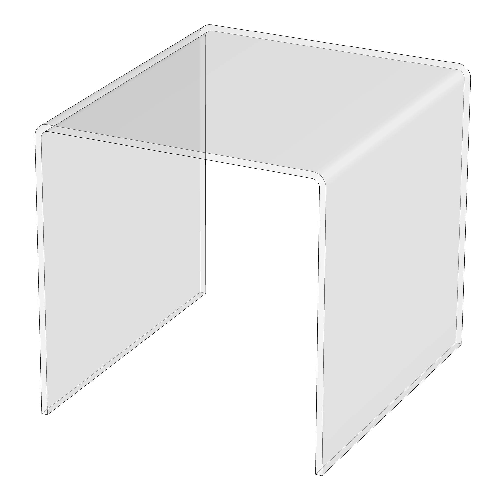 3R W Design TV Monitor Laptop Computer Stand Clear Acrylic Display Shelf Riser - Printer, Audio Hi-Fi Stand Rack Plinth Hoverstand (S4mm-thick-20x22.5x20, Max Load 5kg)