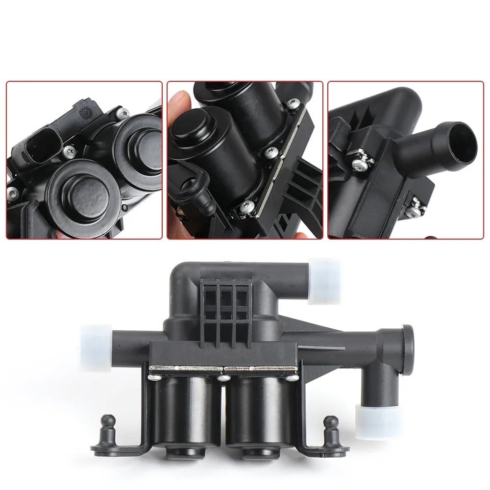 Termostatos del motor Válvula solenoide de control del calentador 64219310349 compatible con BMW Serie 5, 6 y 7 (F07, F10, F11, F02 F04) Termostato refrigerante