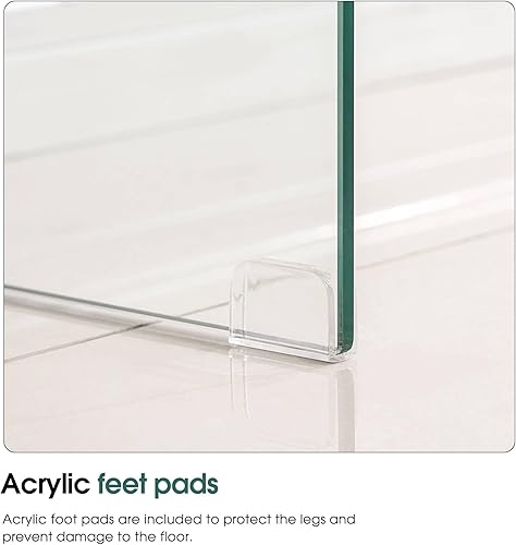 Miniatura 8 de ivinta Mesa de entrada de vidrio con almacenamiento, mesa consola moderna de 39.4 pulgadas para sala de estar, vestíbulo, pasillo, dormitorio 5101