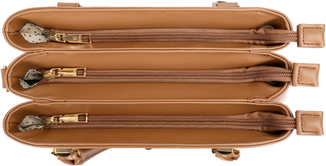 KKXIU Women Satchel Bags Handle Shoulder Handbags and Purses Pockets Zipper Leather Crossbody Bags - Image 5