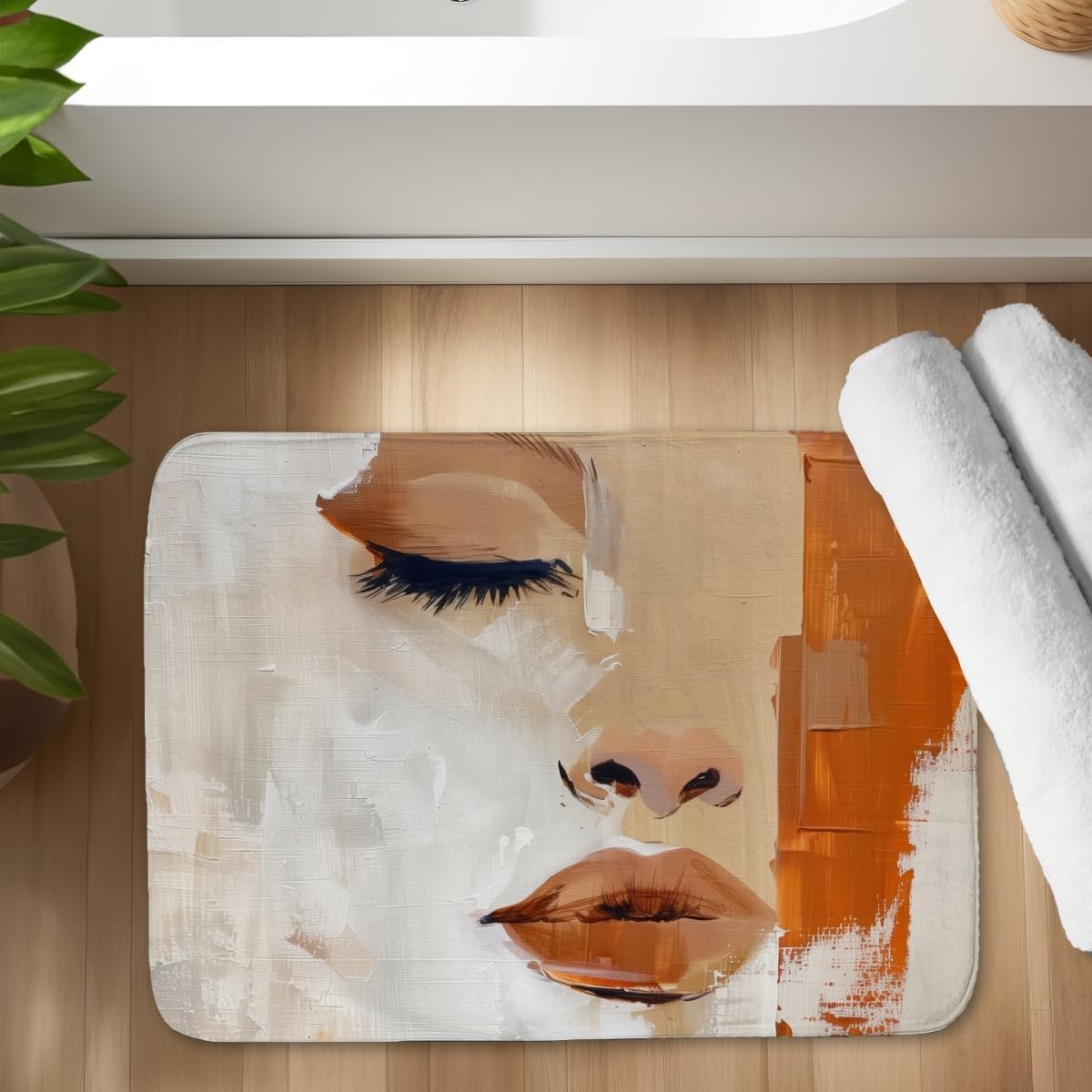 MWW C1BM17246RAI9K 17 x 24 in. Half Beige Bath Mat - Stylish Home Decor for Your Bathroom