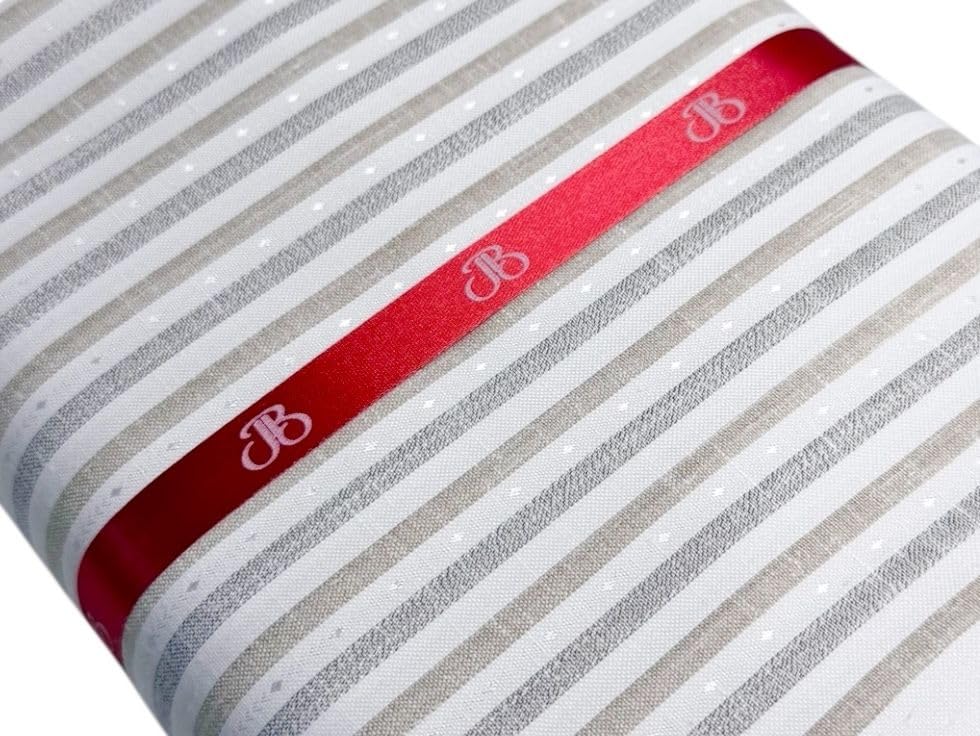 Image of JHABAK'S Unstitched Striped Shirt Fabric for Men - Cotton Linen Blend Lining Material - Shirt and Kurta Piece Cloth
