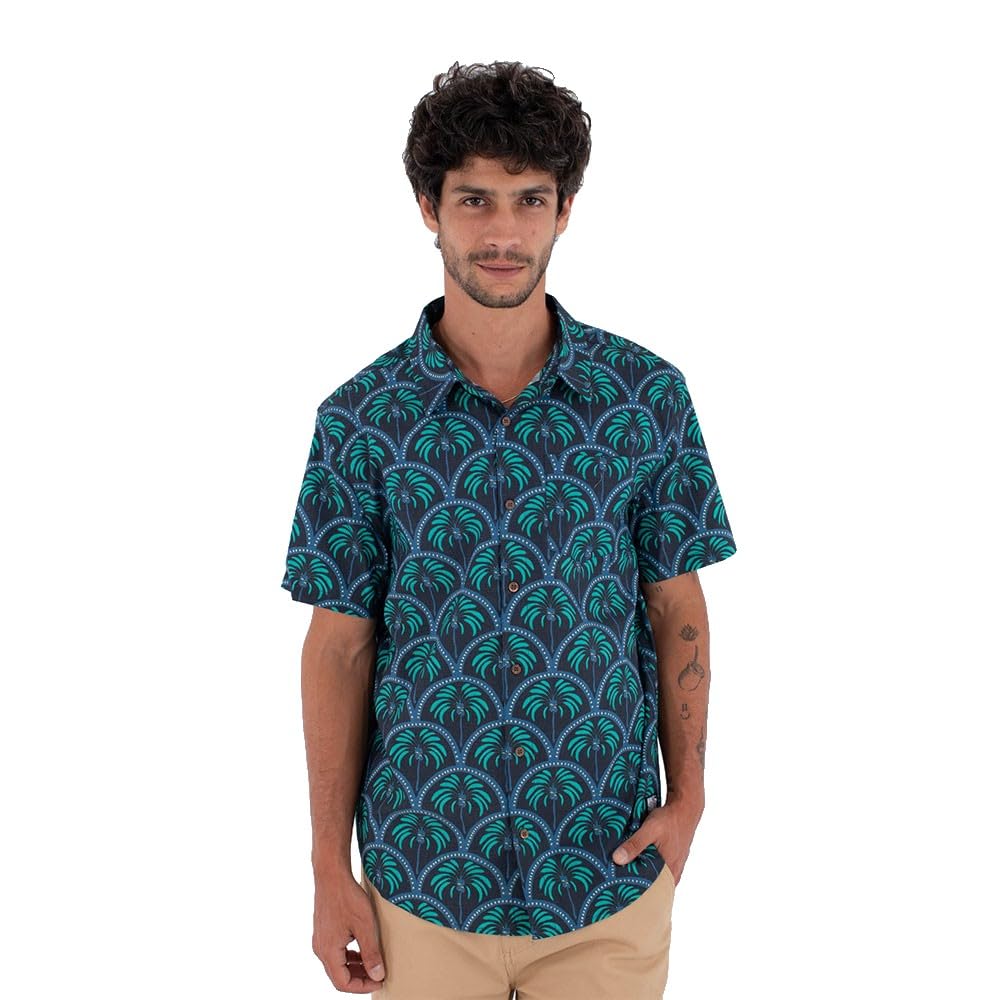 Hurley Mens Short-Sleeved Printing Press Palm T-Shirt, Black, L EU