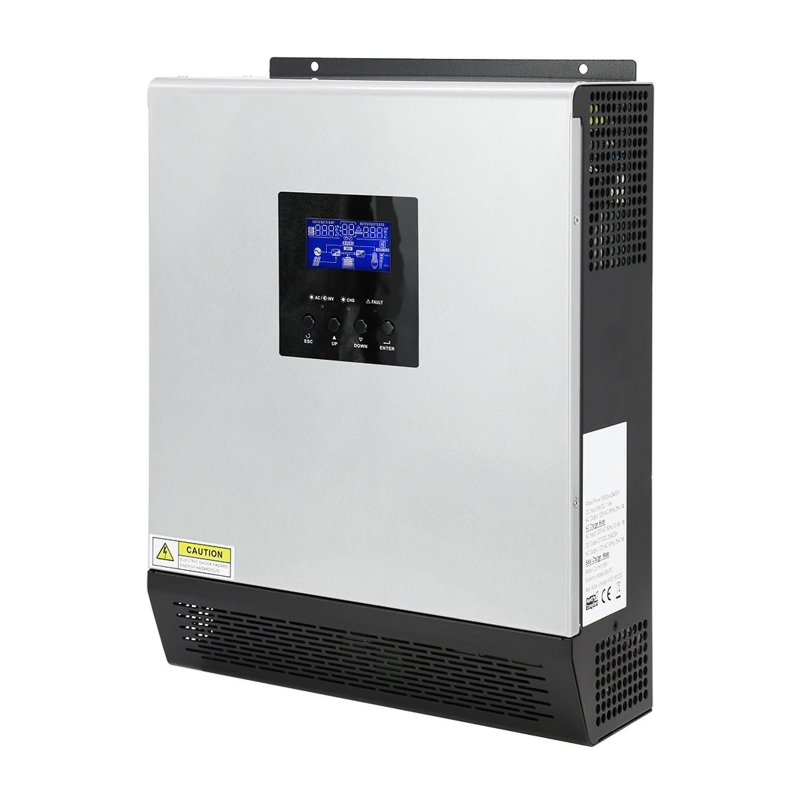 Hybrydowy Falownik Solarny 2400W 3KVA Czysta Fala Sinusoidalna Hybrydowy Falownik Solarny 24VDC Wyjście Wejściowe 50A PWM Kontroler Ładowarki Słonecznej I Ładowarka Sieciowa