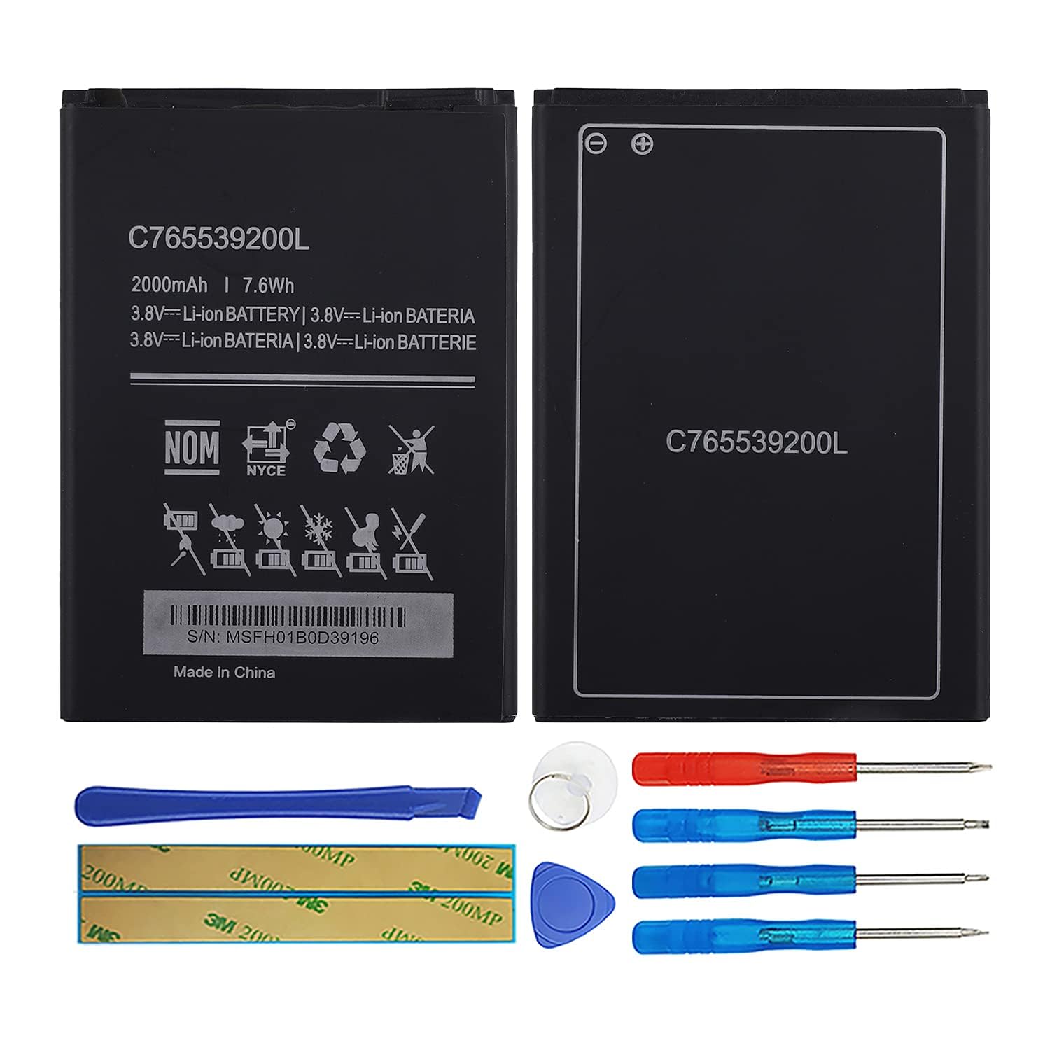Duotipa Battery C765539200L Compatible with BLU Studio X8 HD Studio G2 HD with Repair Tool Kit