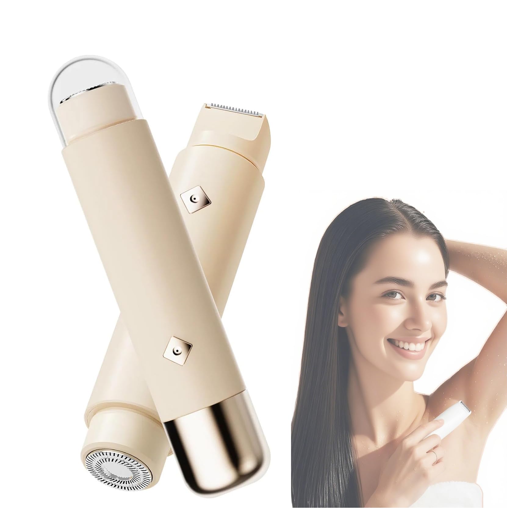 Women's Electric Epilator, 2026 New Facial Shaver Intimate Shaver, IPX8 Epilator 2 in 1 Women's Shaver for Bikini, Face and Body, Water Resistant and Skin Friendly