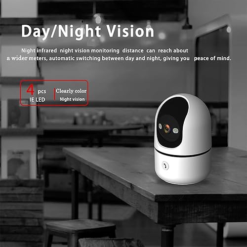 Miniatura 4 de Cámara interior, cámara de 360 para mascotasbebés, cámaras WiFi 2K para seguridad en el hogar con detección de movimiento y visión nocturna,
