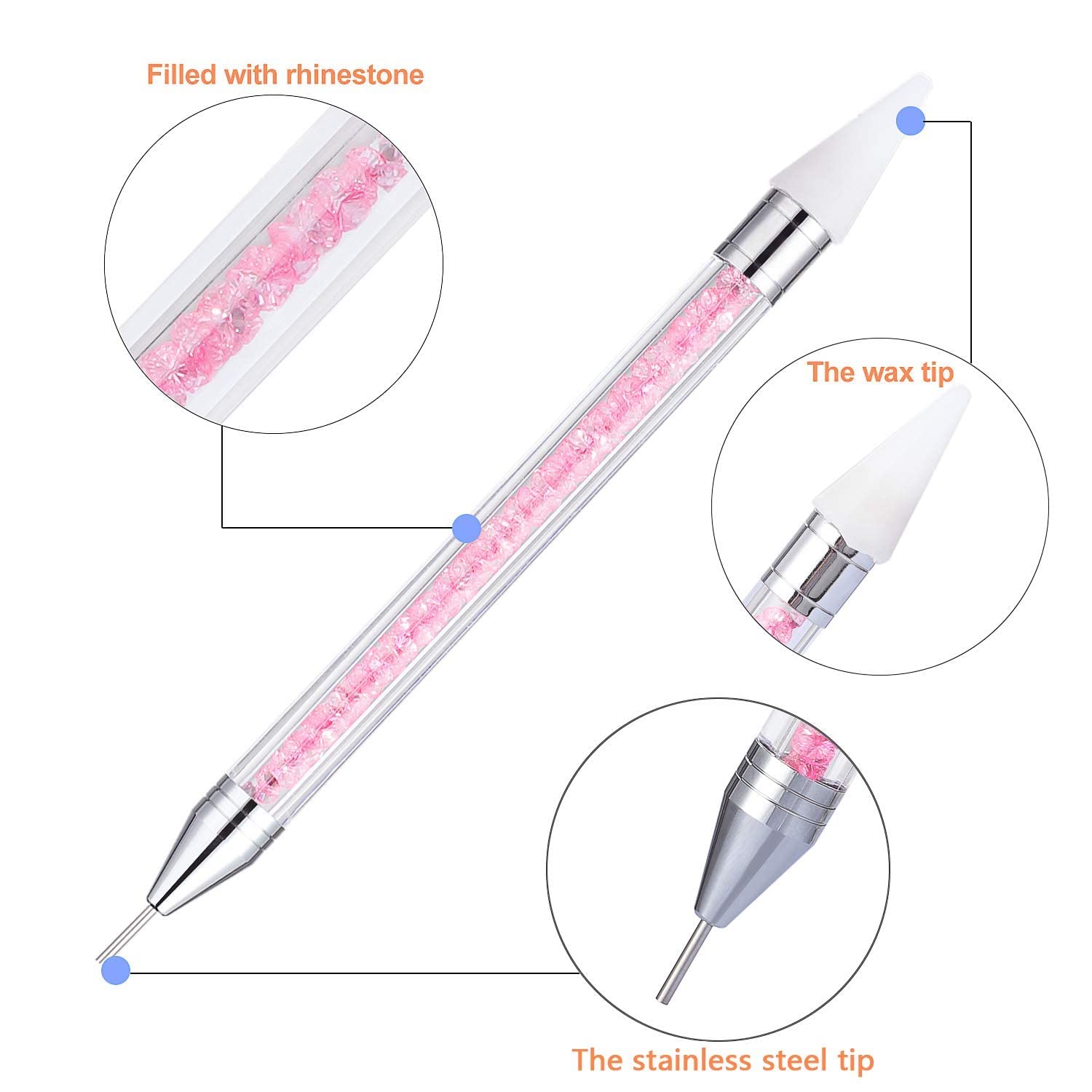 D.B.Z. ® Rhinestone Picker Tool, Dual-Ended Diamond Painting Wax Pencil Gems Crystals Picker Pen Nail Art DIY Decoration Tool 2