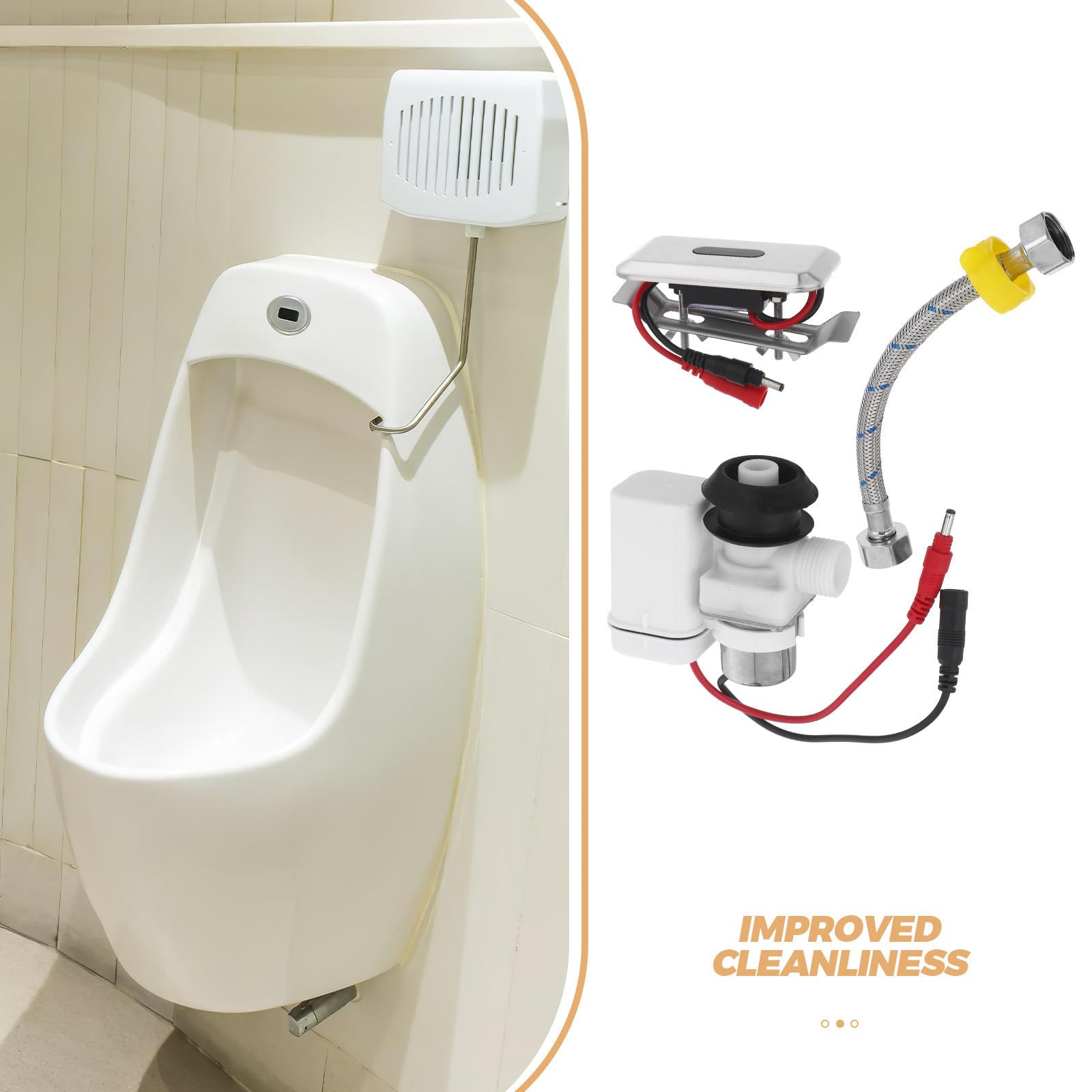 Levemolo 1juego Válvula de Descarga Automática con Sensor para Urinario Baño Kit Reemplazo Resistente Antihumedad Ahorro Agua Inteligente para Inodoros Públicos y Comerciales