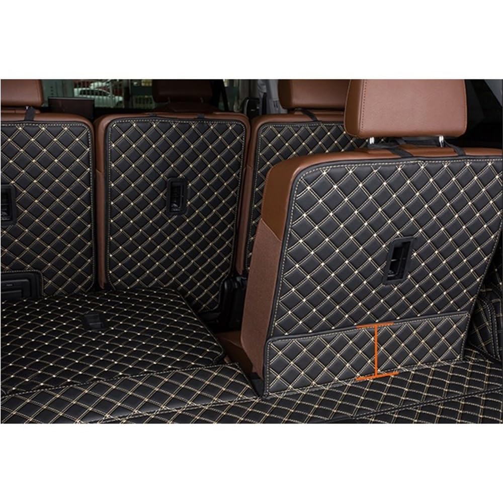 Tappetino baule auto Per Q7 7 Seater 2022 PU | Veicolo Bagagliaio Tappetini Carico Liner Accesorios(Black with red A)