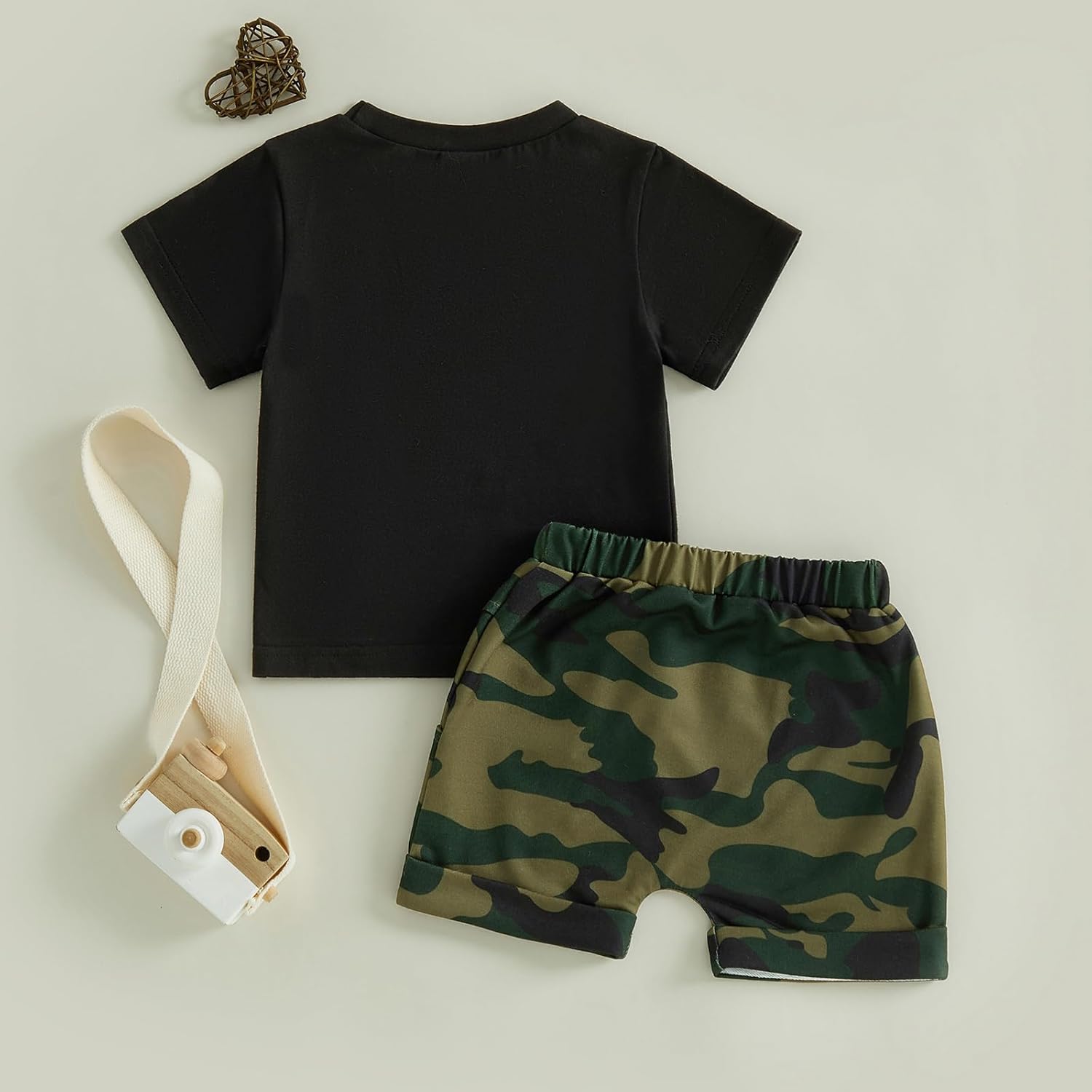 Toddler Baby Boy Summer Outfits God Says I Am Strong Truck Tractor T-Shirt Tops Camouflage Shorts Infant Clothes - Image 7