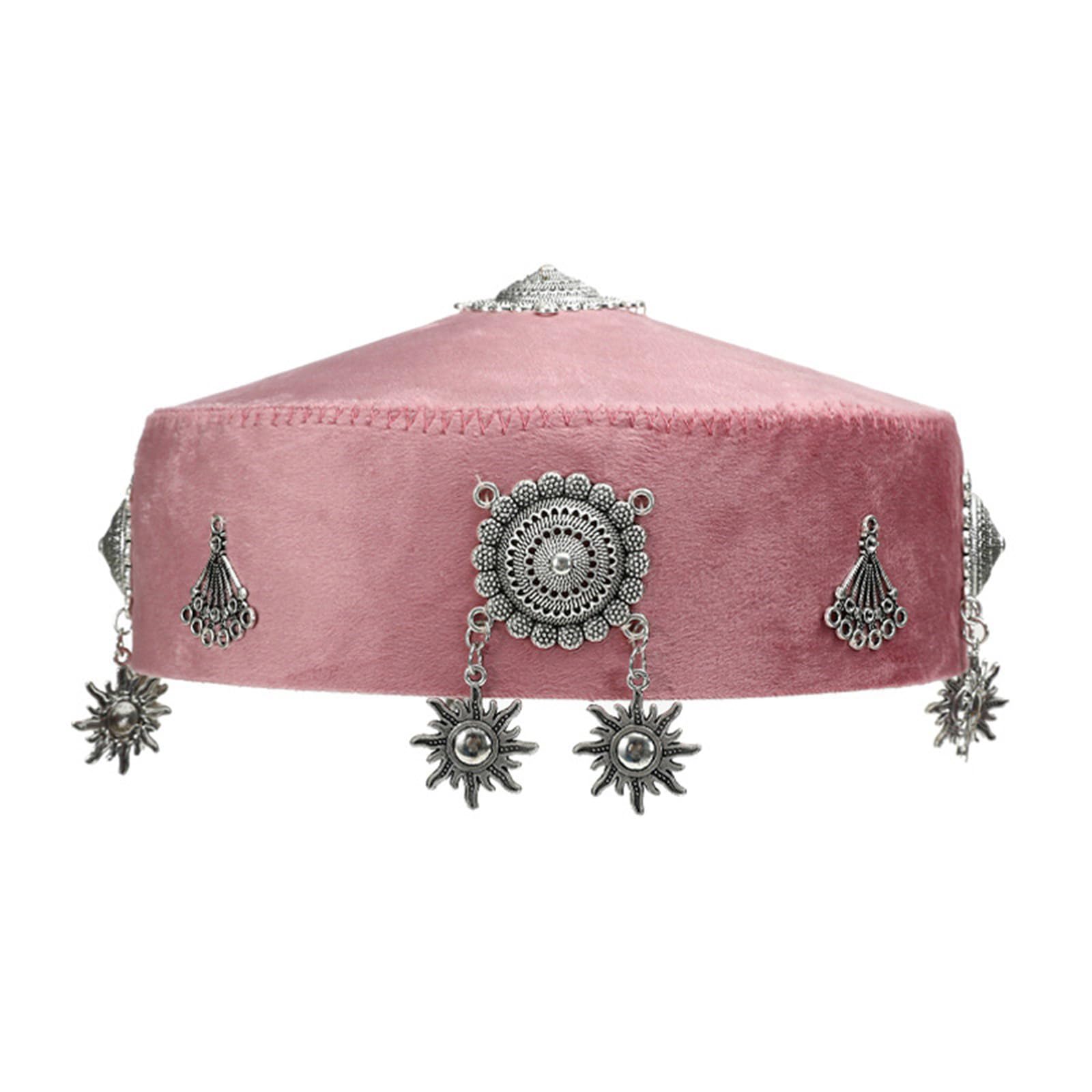 MICFENY Kazakh Folk Costume Hat Traditional Ethnic Design Polyester Fabric for Cultural Event and Daily Wear