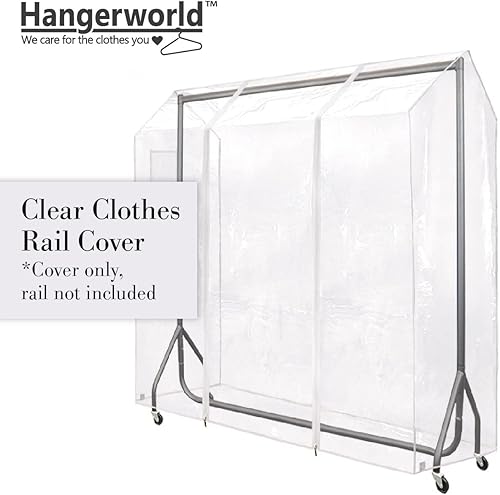 Miniatura 2 de HANGERWORLD Funda transparente para ropa de 5 pies para armario abierto, a prueba de ducha (60 x 24 x 57 pulgadas)