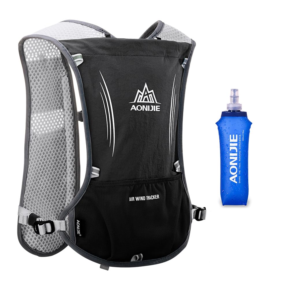 AONIJIE Gilet da corsa impermeabile e traspirante per donne e uomini, 120 ml, leggero, adatto per telefoni da 6,8 pollici, per escursionismo, ciclismo, gare, maratona