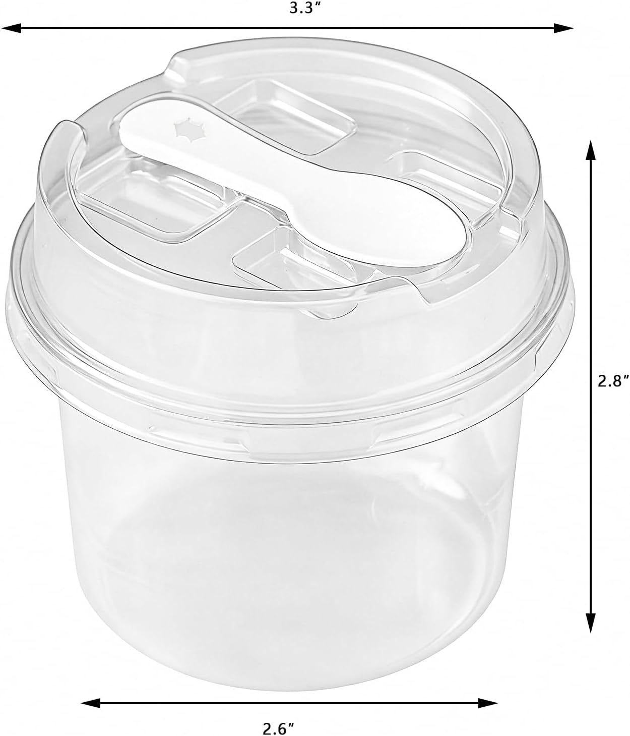 50 Pack Clear Plastic Dessert Cups with Lids and Spoons, 8.5 oz, for Yogurt Parfait, Pudding, Fruit and Ice Cream (50)