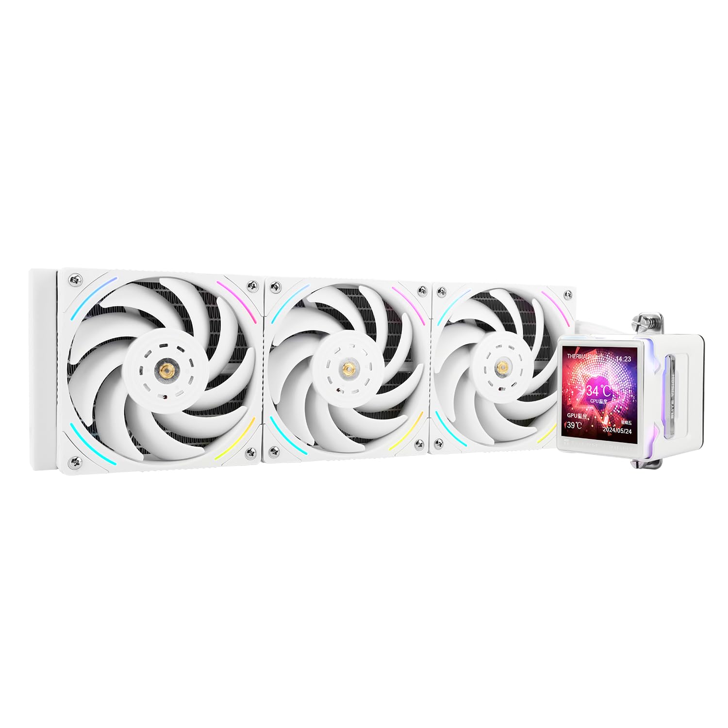 Thermalright Elite Vision 360 ARGB White CPU AIO Cooler,IPS LCD Screen with 320 * 320 Resolution,for AM5&Intel 1700/1851,High-Performance CPU Water-Cooled with 2.73in Removable Liquid Crystal Display