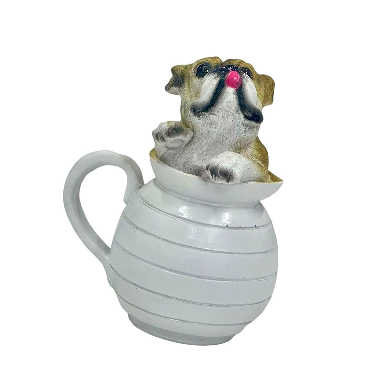GMBYLBY Exquisite Handcrafted Dog Figurine Resin Statue for Desk Shelf Decor Pet Enthusiasts Lovely Decoration