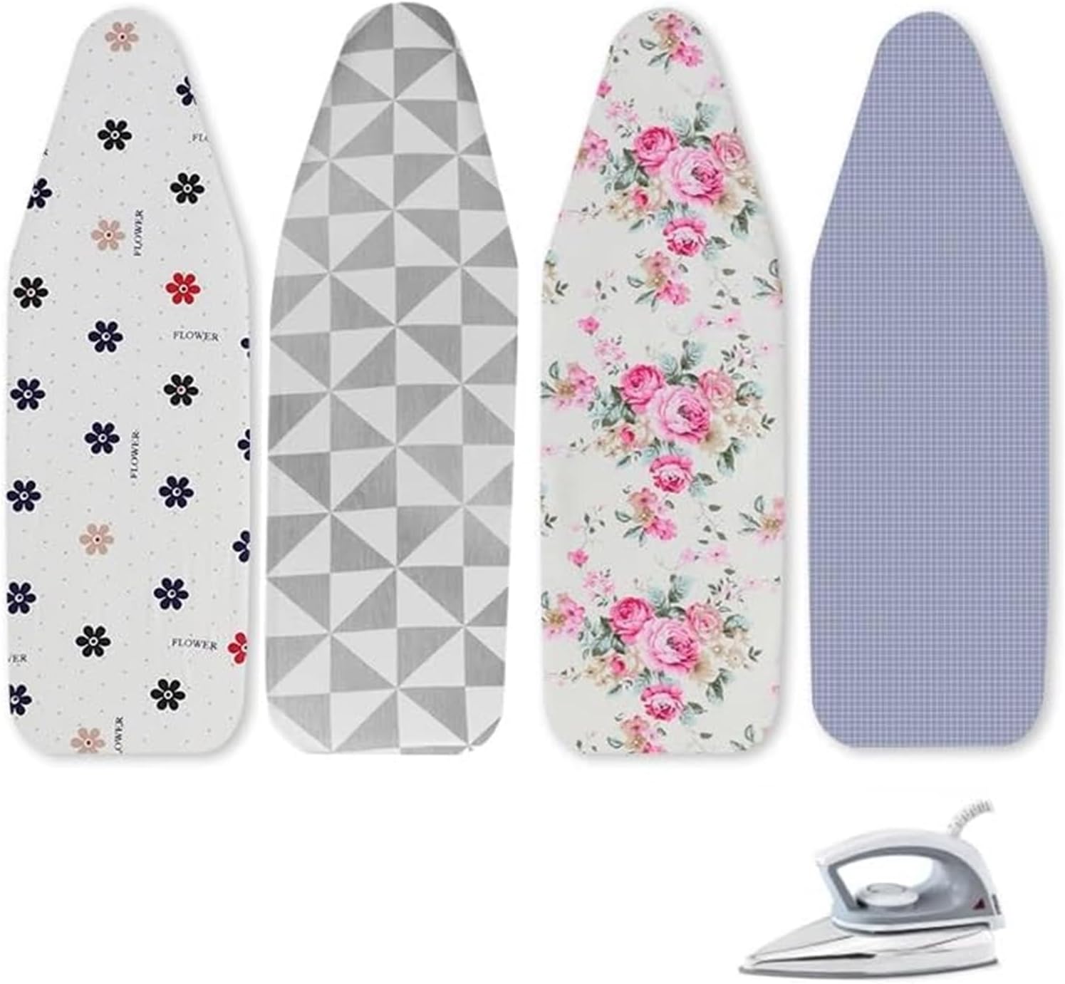 Ironing board cover, Adjustable Thickened Ironing Board Pad, Full Size Non-Ironing Heat Reflective Feature(Blue Plaid,47x16inch)