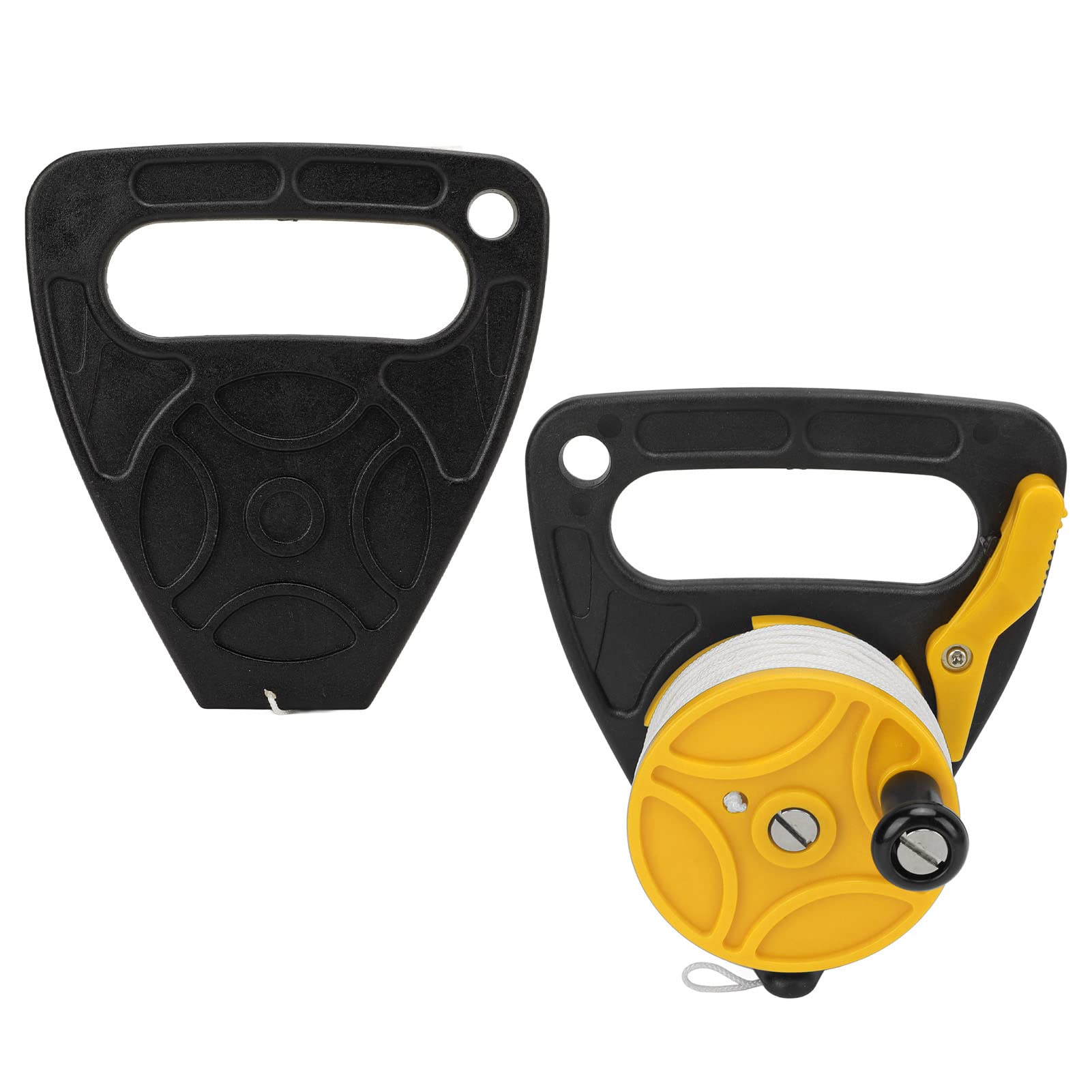 Carrete de Buceo con Hilo de Nailon de 46 M ,Carrete de Pesca Multiusos ,Construcción de PC Resistente ,Accesorios de Repuesto para Buceo Grande ,Snorkel (rueda amarilla)