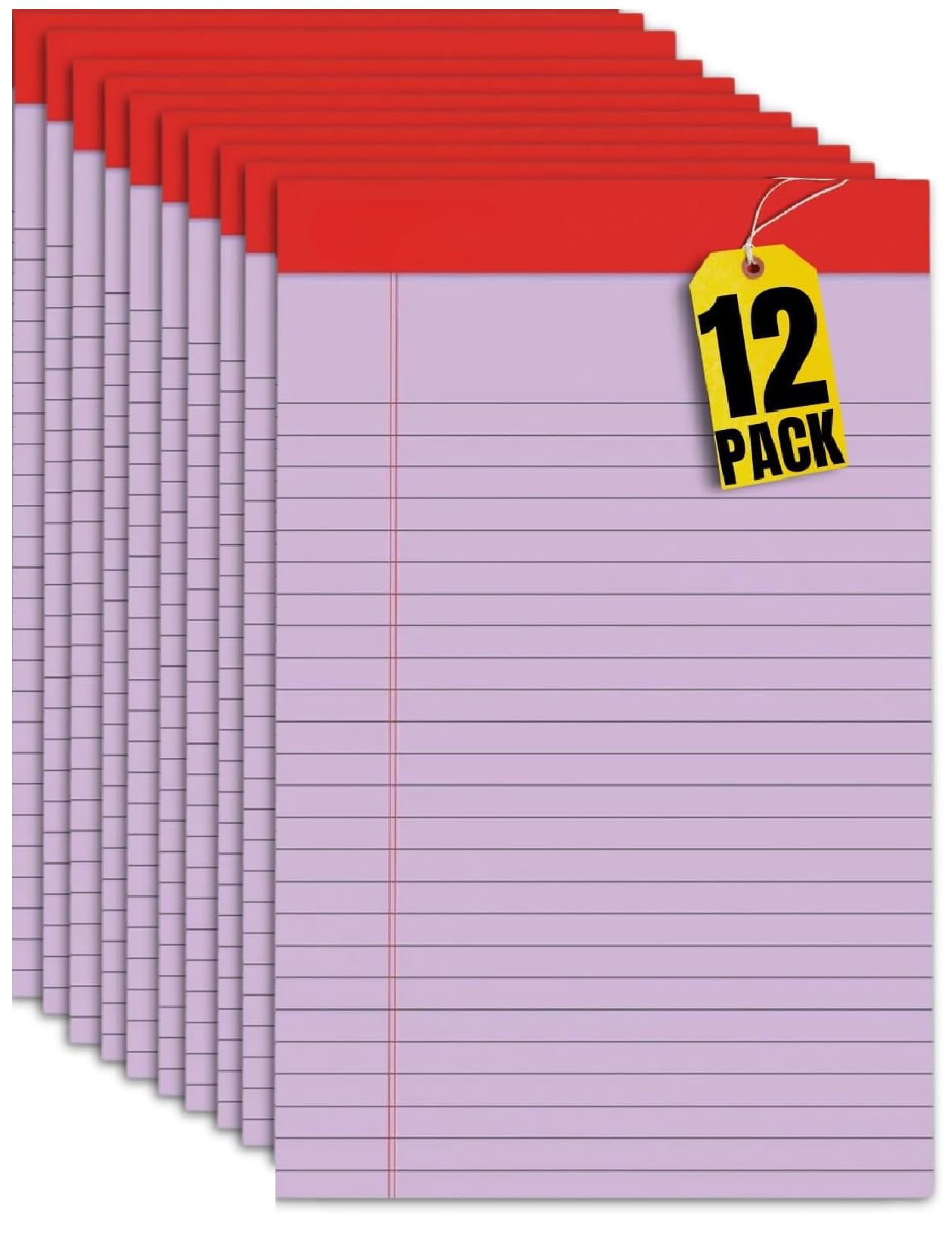 1InTheOffice Legal Pads 5x8 Small Note Pads Writing Pads Narrow Ruled Perforated 50 Sheets Orchid 12 Packs