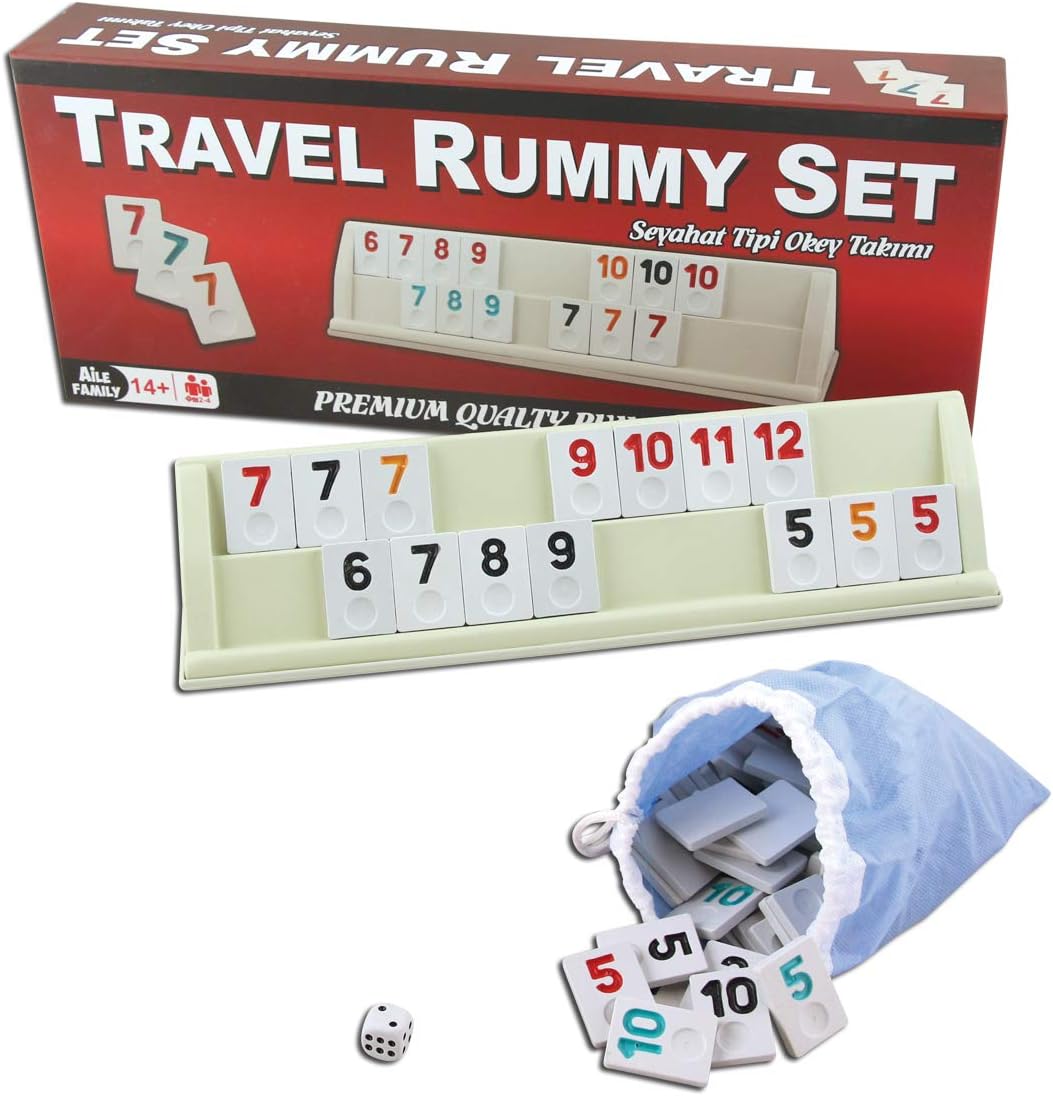 Originele Star Gold Rummy/Okey set, houten kunststof met melamine speelstenen, 104 stenen 2 jokers, 4 planken en blokjes, Okey Takimi donkere, antislip tapijtstenen voor familie en vrienden Originele Star Gold Rummy/Okey set, houten kunststof met melamine speelstenen, 104 stenen 2 jokers, 4 planken en blokjes, Okey Takimi donkere, antislip tapijtstenen voor familie en vrienden