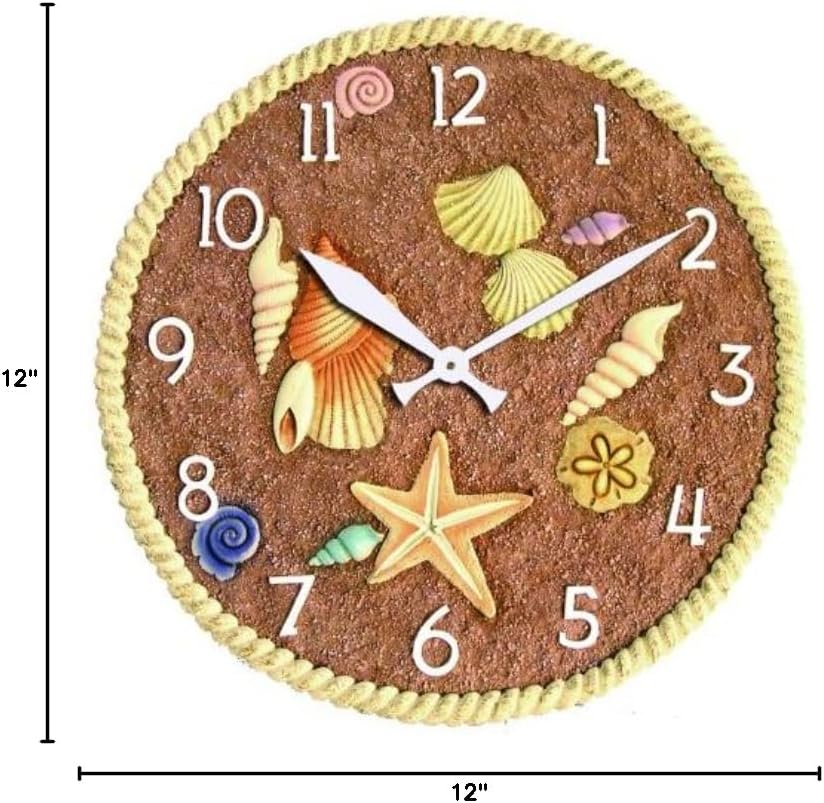 Chaney Instruments 12-Inch Seashell Clock