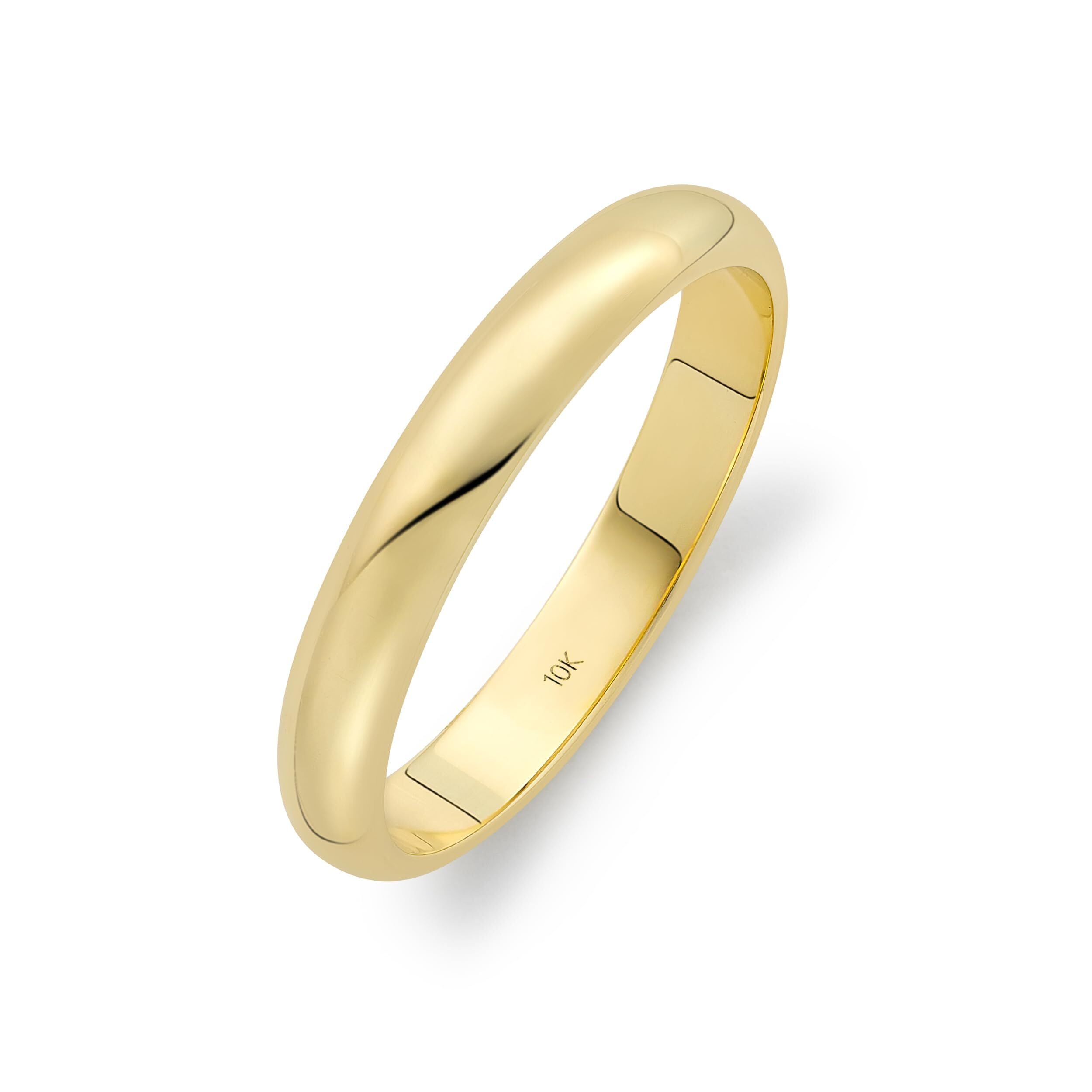 Amanda Rose Wedding Band 14K or 10K Solid Gold, Womens 3mm Stackable Ring