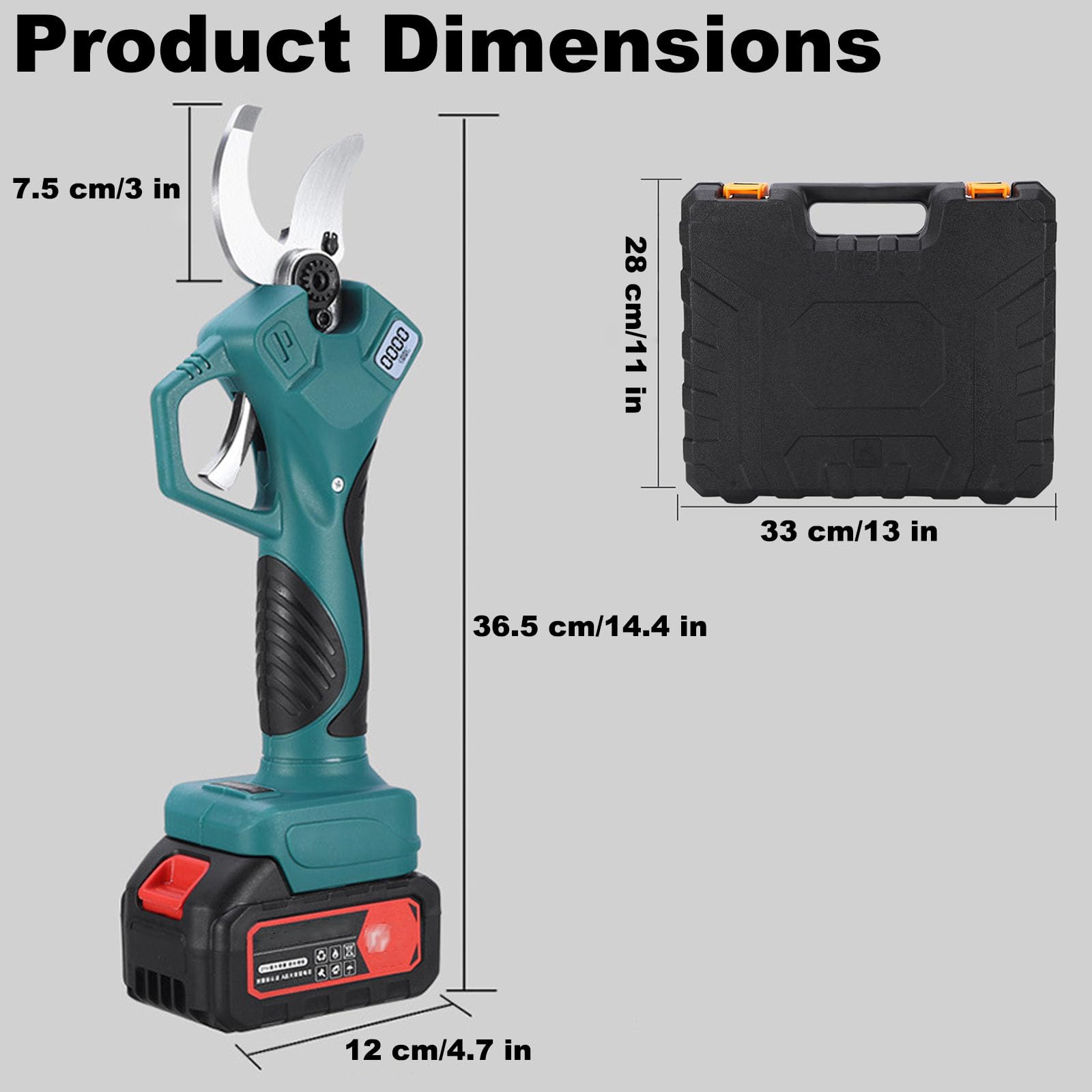 Portable Sécateur, Sécateurs De Jardinage Portables Sans Fil, Diamètre Coupe 40mm (regulowany), Sécurité Interrupteur, Lame Acier Carbone Sk5, Pour Jardinage, Vigne, Arbre Fruitier