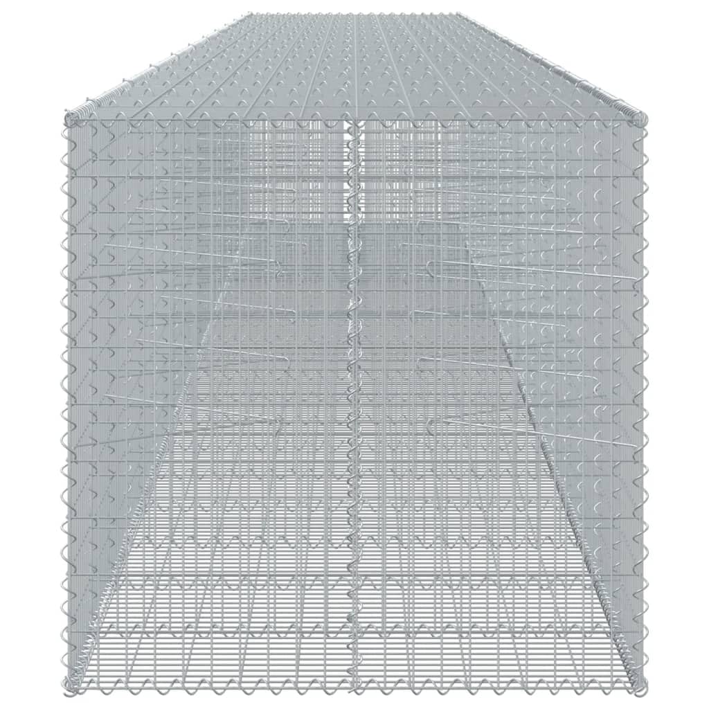 Gavión con tapa, 1050 x 100 x 100 cm, hierro galvanizado | Cesta de piedra resistente para jardín y exterior para el diseño de paredes y parterres decorativos.
