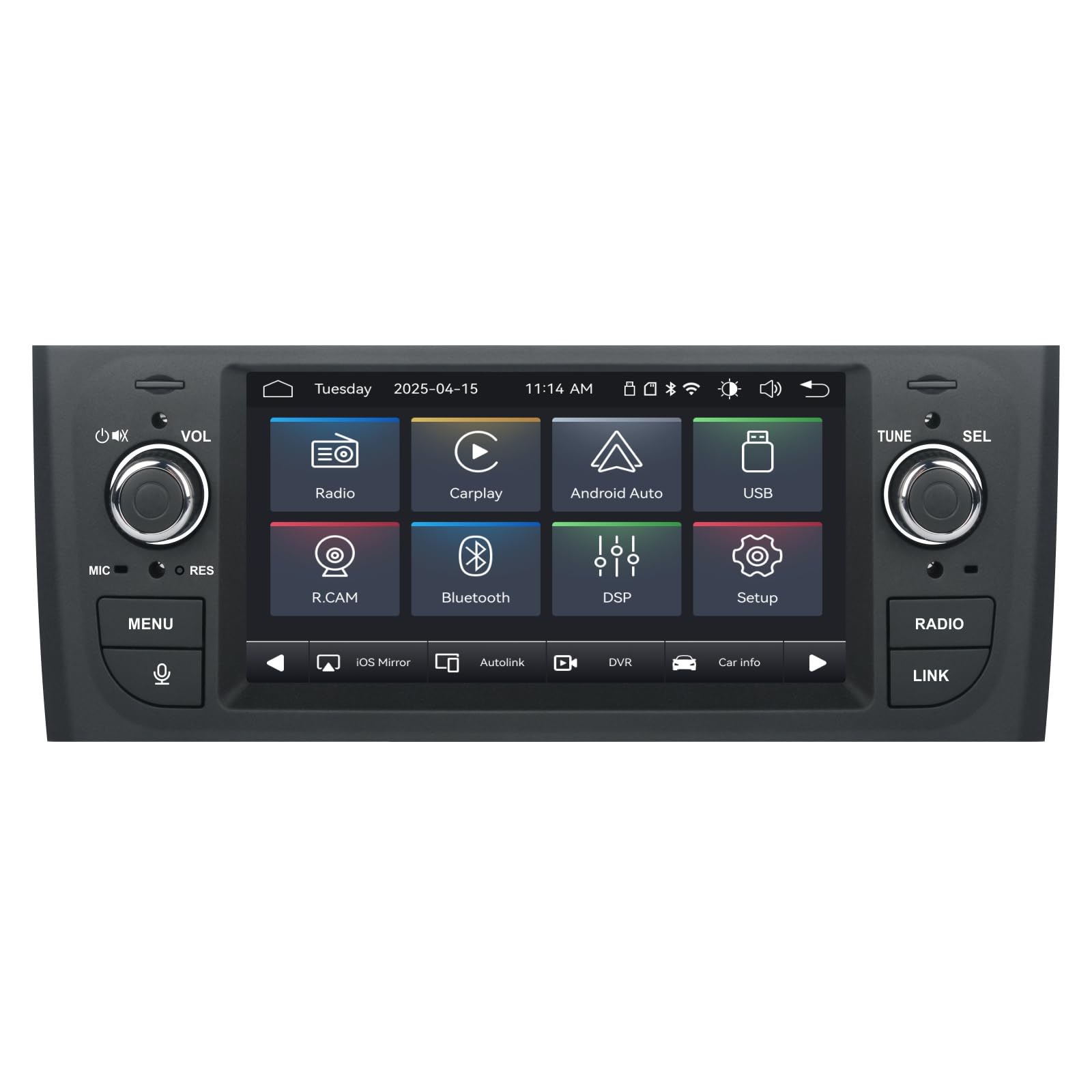 Autoradio Linux Avvio Lampo Compatibile Fiat Punto 2005-2009/Linea 2007-2011 | Installazione Rapida | CarPlay/Android Auto Wireless/FM/AM/RDS/USB | DSP 100W |