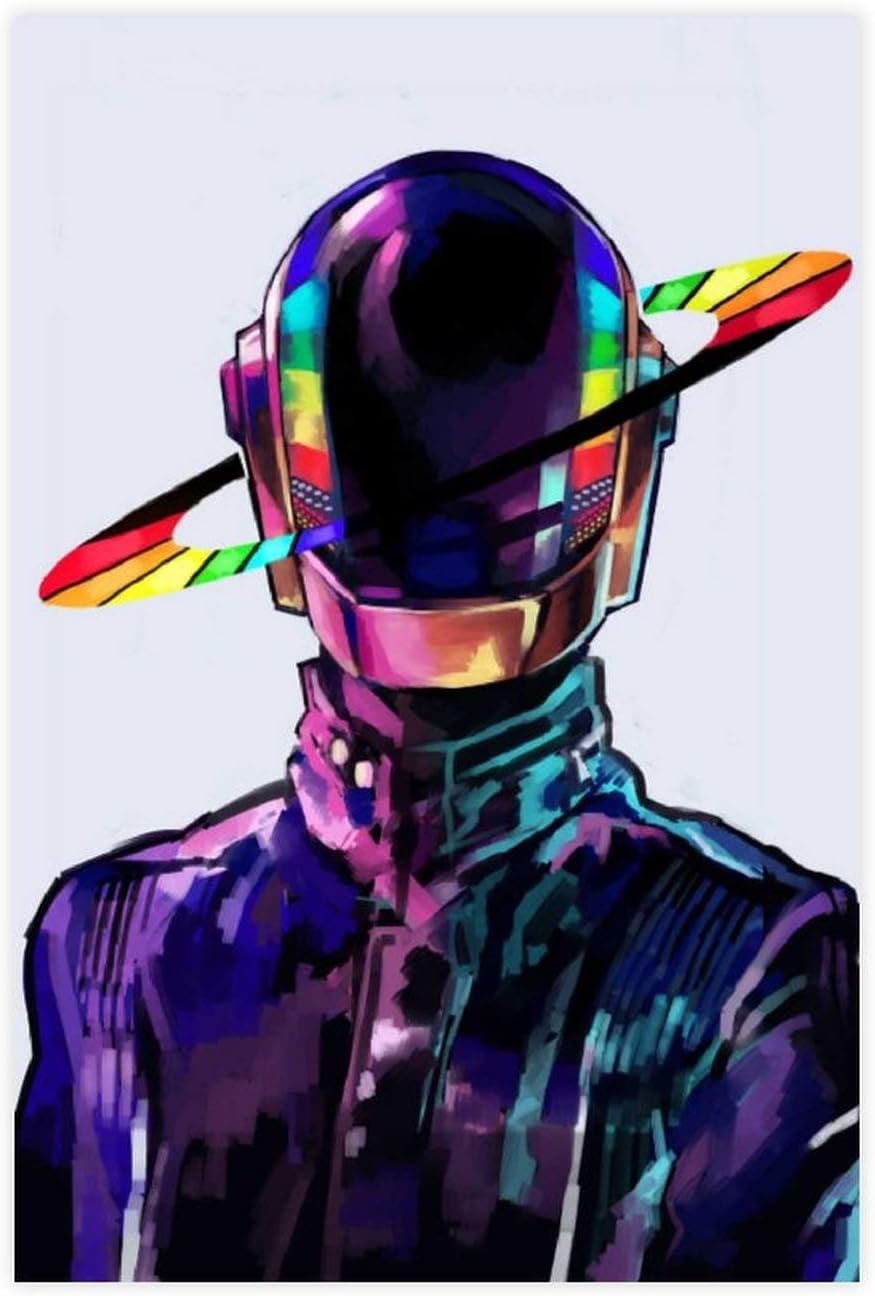 Daft Punk 2 Canvas Poster Bedroom Decor Sports Landscape Office Room Decor Gift 12×18inch(30×45cm) Unframe-style1
