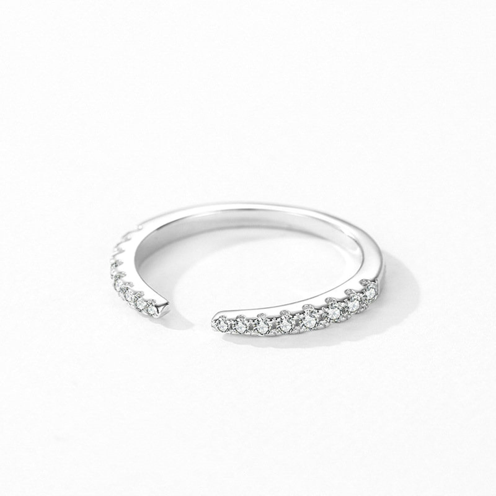 Verlobungsring für Frauen, Damen Verlobungsring, offener Ring mit künstlich hergestelltem Diamanten