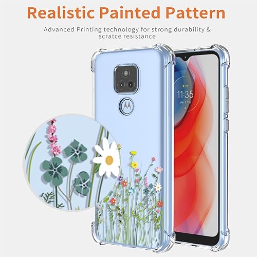 Miniatura 3 de Funda para Moto G Play 2021Motorola G Play XT2093 con protector de pantalla, funda transparente con patrones de jardín de flores, funda protectora