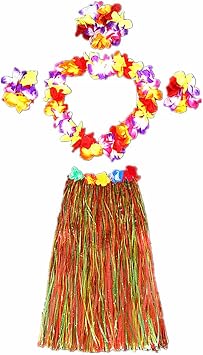 Hawaii Dancing Hula Set Grass Skirt Adult Costume SuitSkirt ColorMulticolor,Thicken