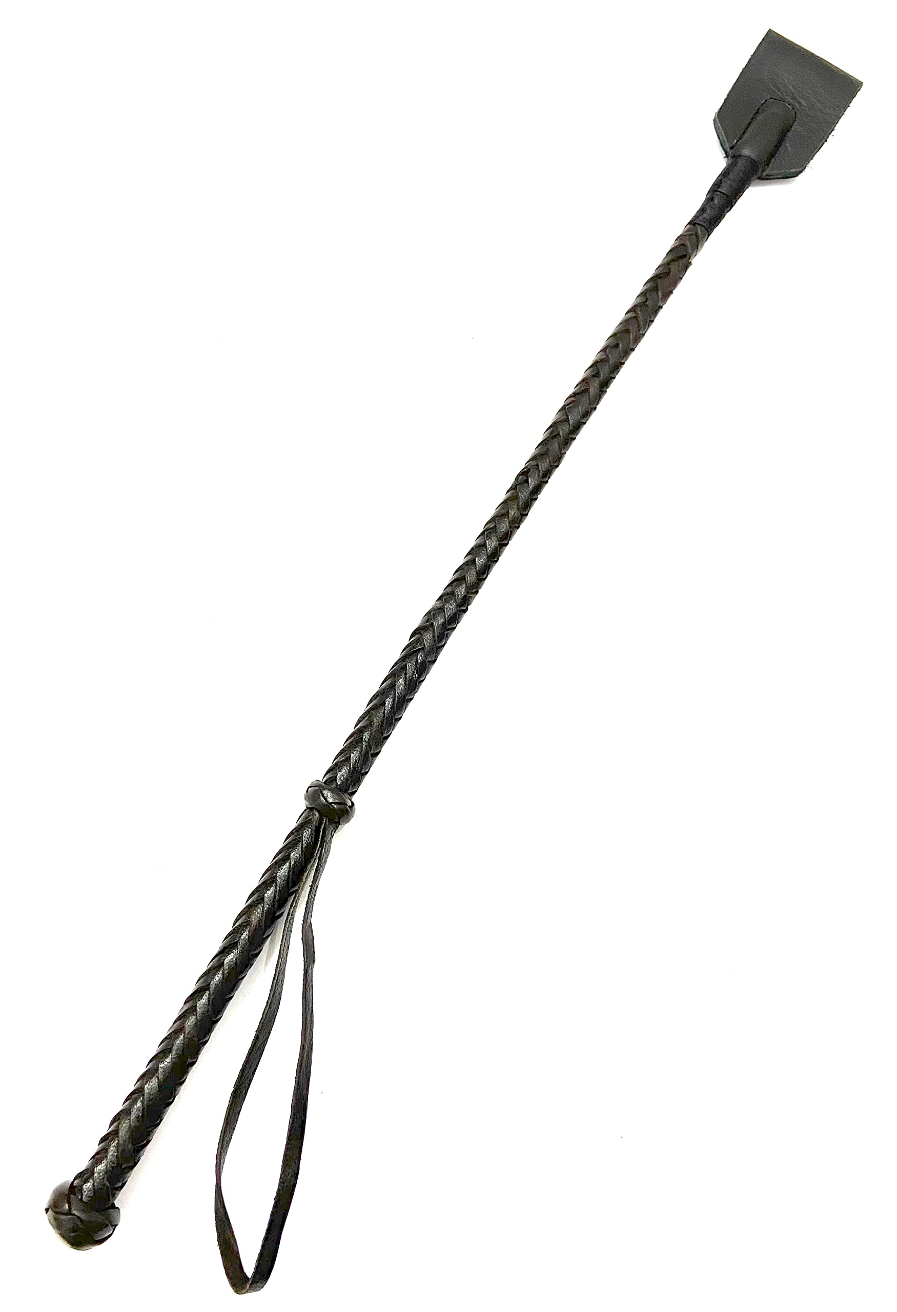 Pets Triangle 25 Inches Full Leather Braided Horse Riding Stick with Stitching Leather Flapper (Brown) (B0BHZ934XT) Amazon Price History, Amazon Price Tracker