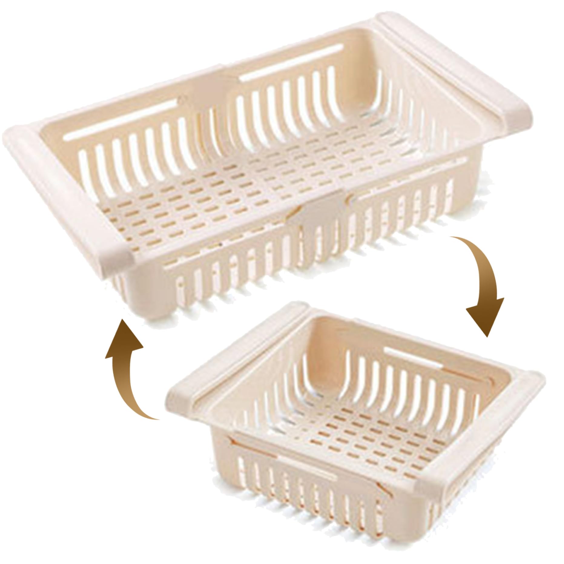 Takingup Under Shelf Basket | Fridge Drawer, 2Pcs Adjustable Under Shelf Basket, Pull Out Refrigerator Drawer, Space-Saving for Egg Fruit Vegetable Seafood