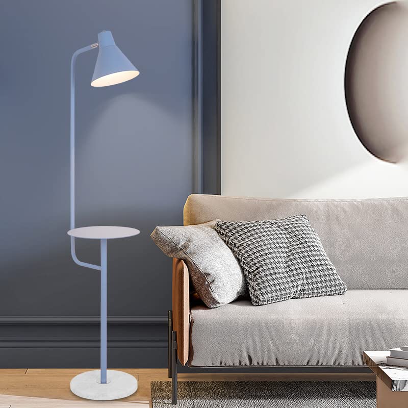 Lámpara de pie con estante de elegante estructura metálica moderna y minimalista 6