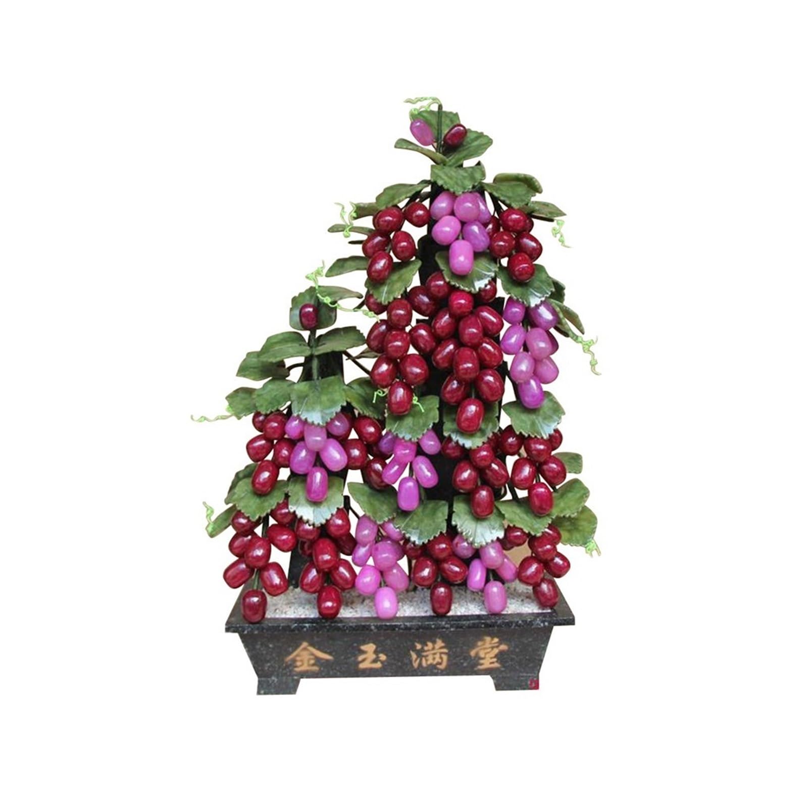 Fake Plant Artificial Green Plant Jade Grape Bonsai Ornament for Home Office