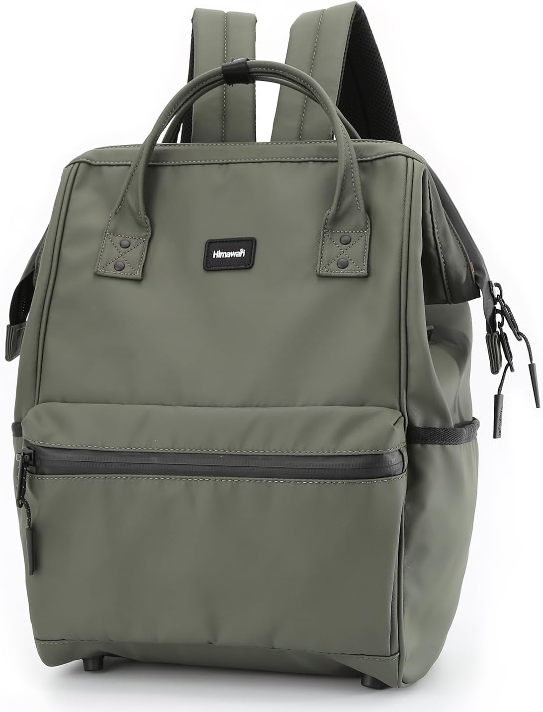 himawari 15.6" Laptop Backpack with USB Port - Waterproof Anti-Theft Nylon Bag for College, Travel & Commute for men & women (Dark green, Large)