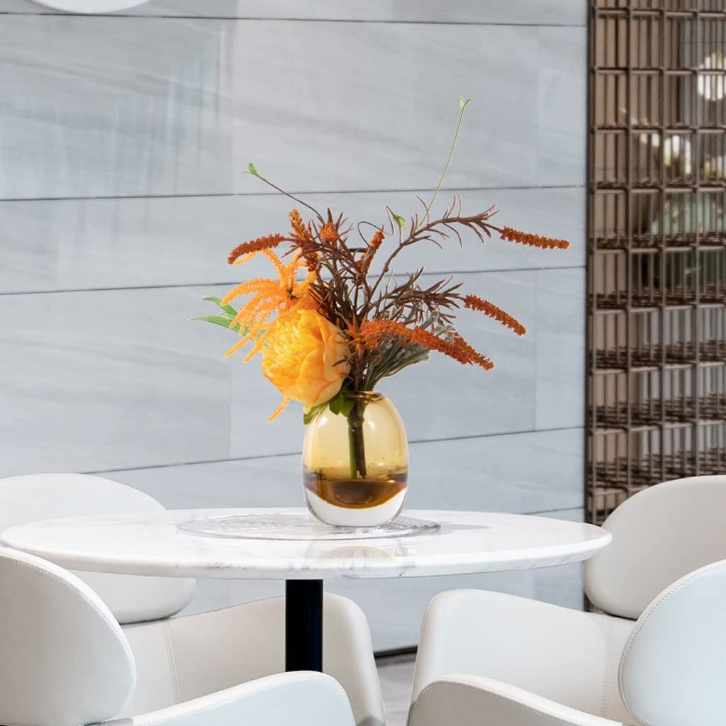 Fiori Artificiali in Finta Seta con Vaso di Vetro, Serie Autunnale, Matrimonio e Natale