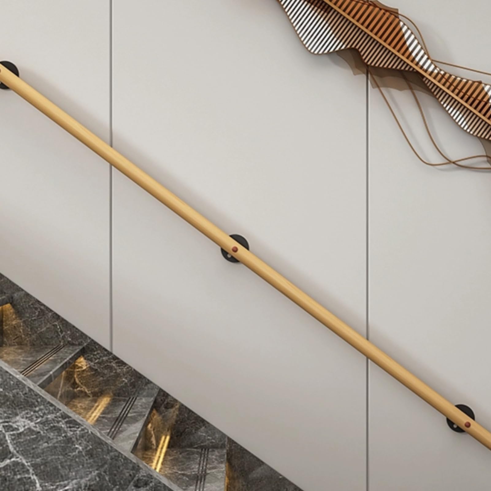 Rampe d'escalier en bois antidérapante de 150 cm pour sécuriser l'accès aux étages