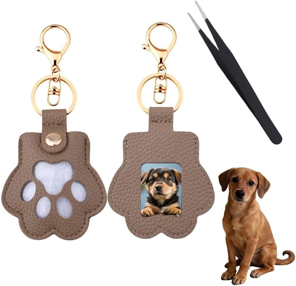 Pet Fur Hair Memorial Keychain for Cat Dog Hair Keepsake Gift for Pet Lovers​ Commemorative Sympathy Gifts image 2